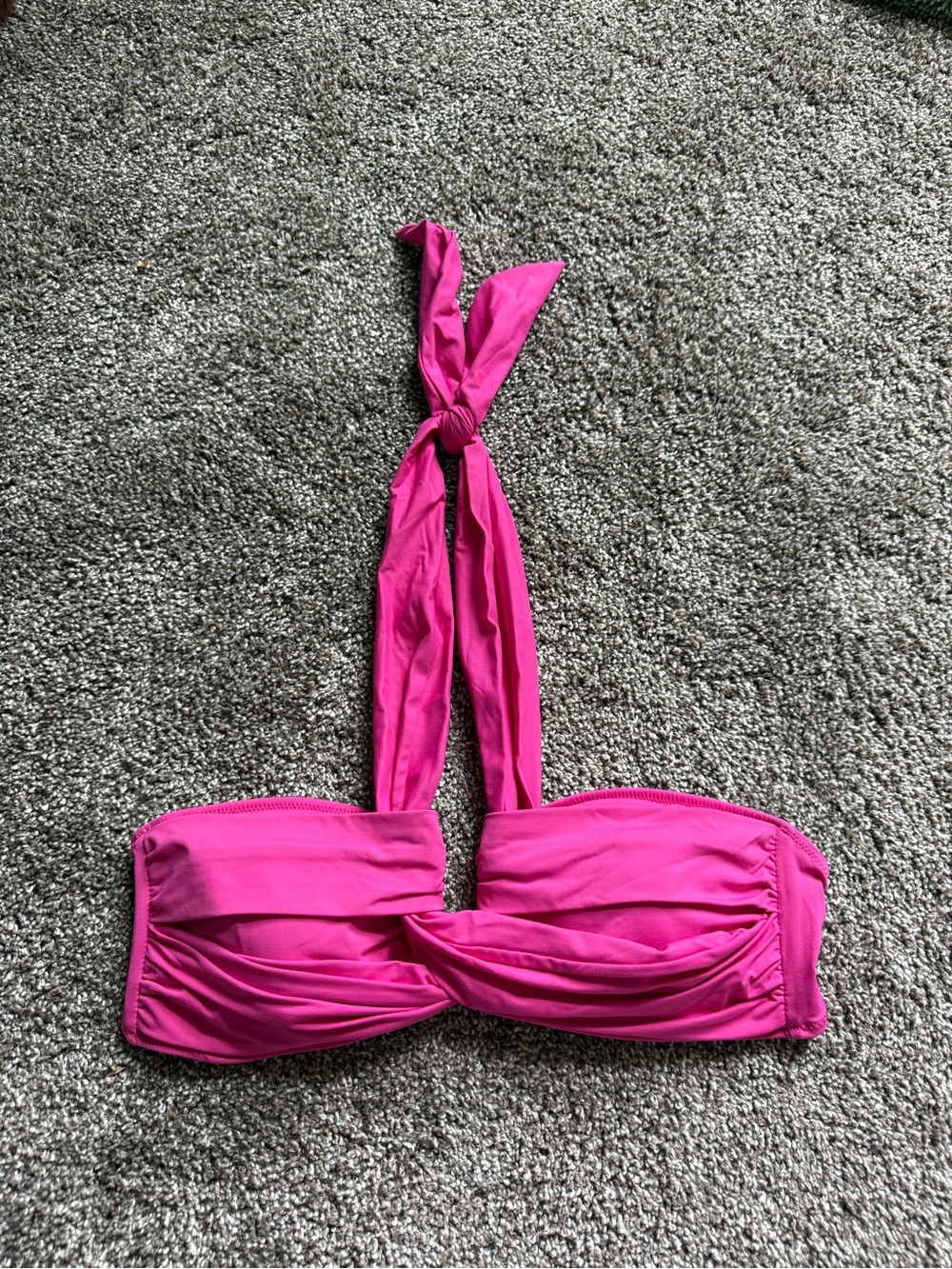 Women's Halter Bikini Top in Fuchsia — Stretch Twist Bandeau